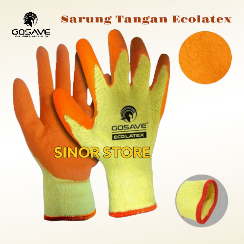 Sarung Tangan Kombinasi Katun Karet Latex Sarung Tangan Safety Heavy Duty Grip Anti Slip