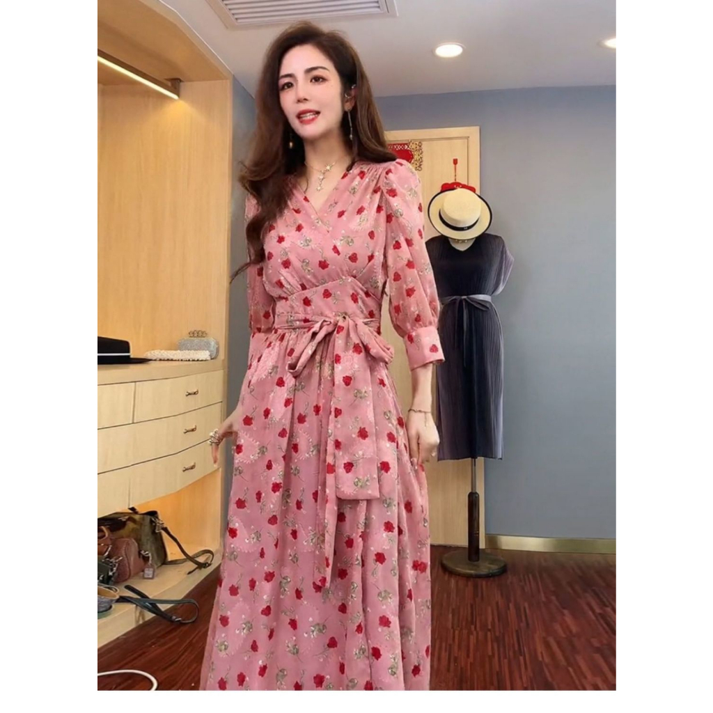 Susanti Dress - Premium Dress Elegan Korea Summer Fashion Terbaru