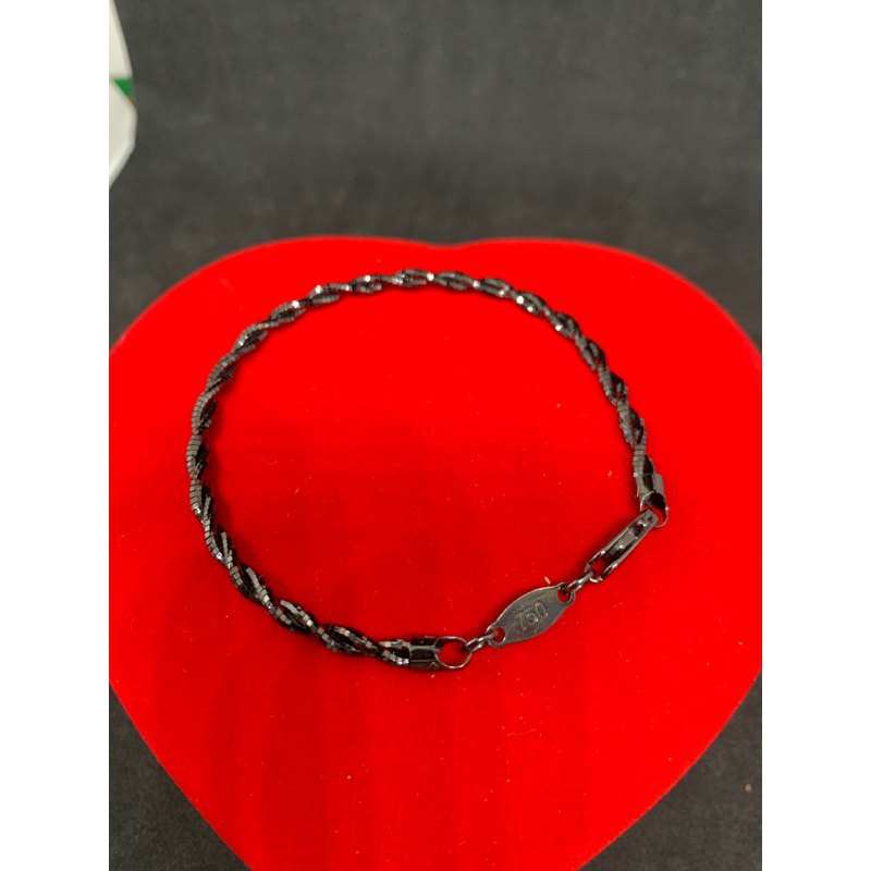 gelang emas asli mas hitam kdr 750 fancy model kawat