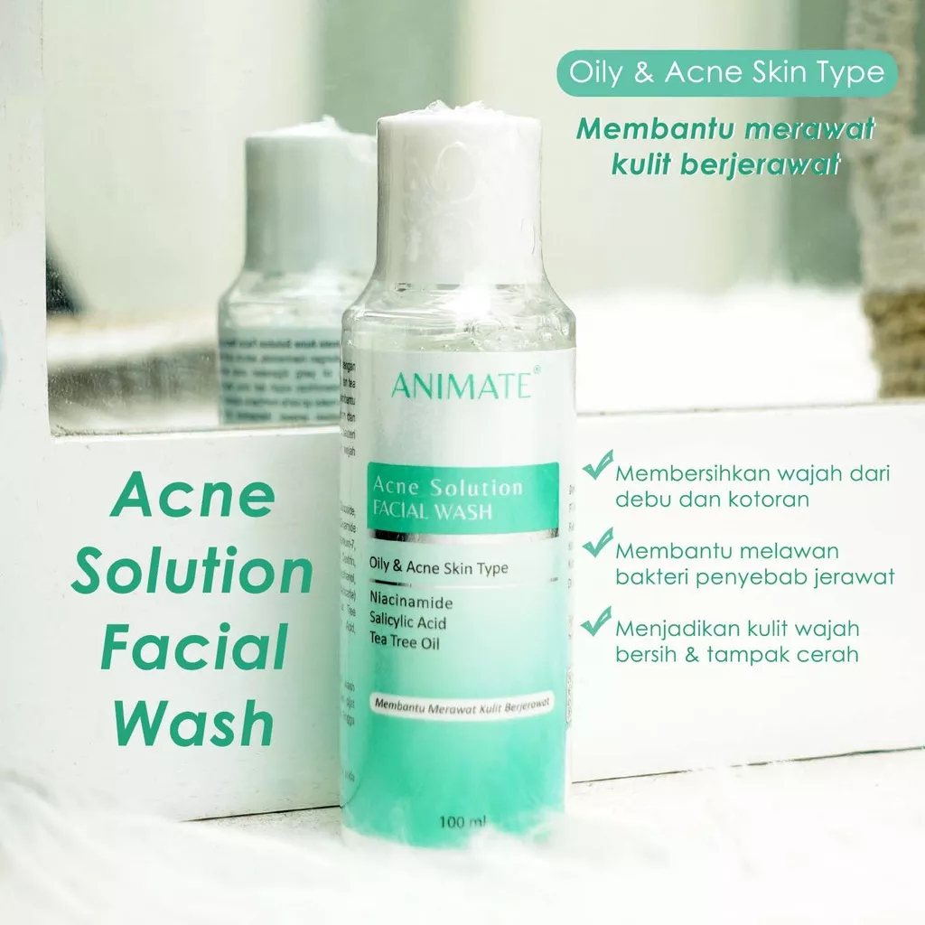 ❤ MEMEY ❤ ANIMATE Acne Solutions Series | Ecer | Day Night Toner Facial Wash