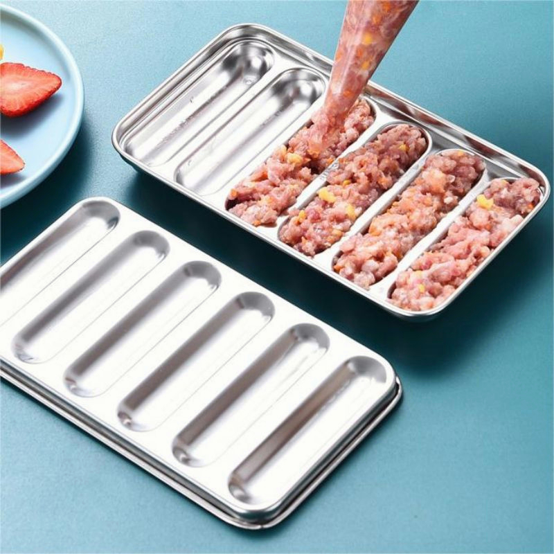 Cetakan Sosis Mold Bahan Stainless Steel 6 Lubang Cetakan Sostel / Sausage Mold Telur / Cetakan Hot Dog Cetakan Hotdog