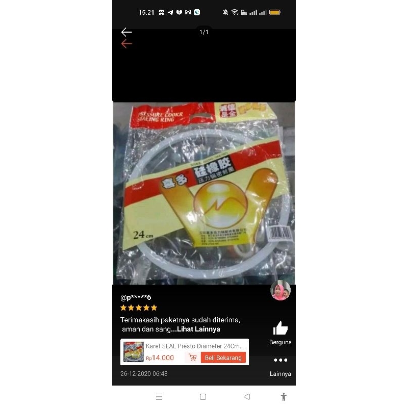 GROSIR TERMURAH KARET PRESTO UKURAN 24 ( 8 LITER )