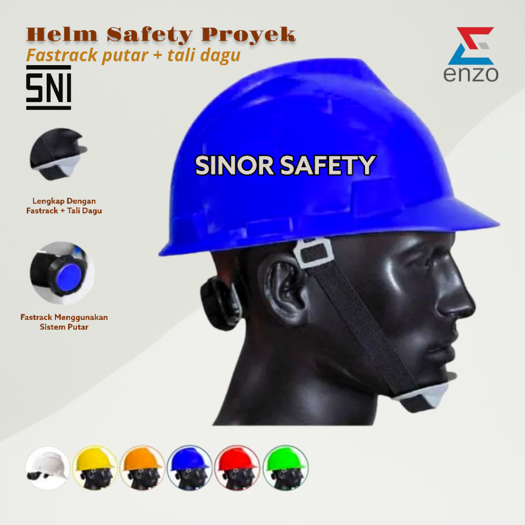 Safety Helmet SNI Enzo Helm Proyek + Sarang Putar Fastrack