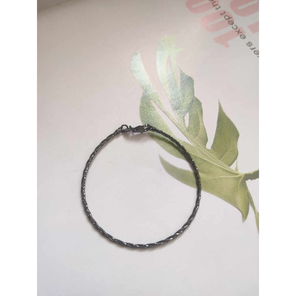 Gelang pro italy hitam black gold emas asli 8k kadar 375