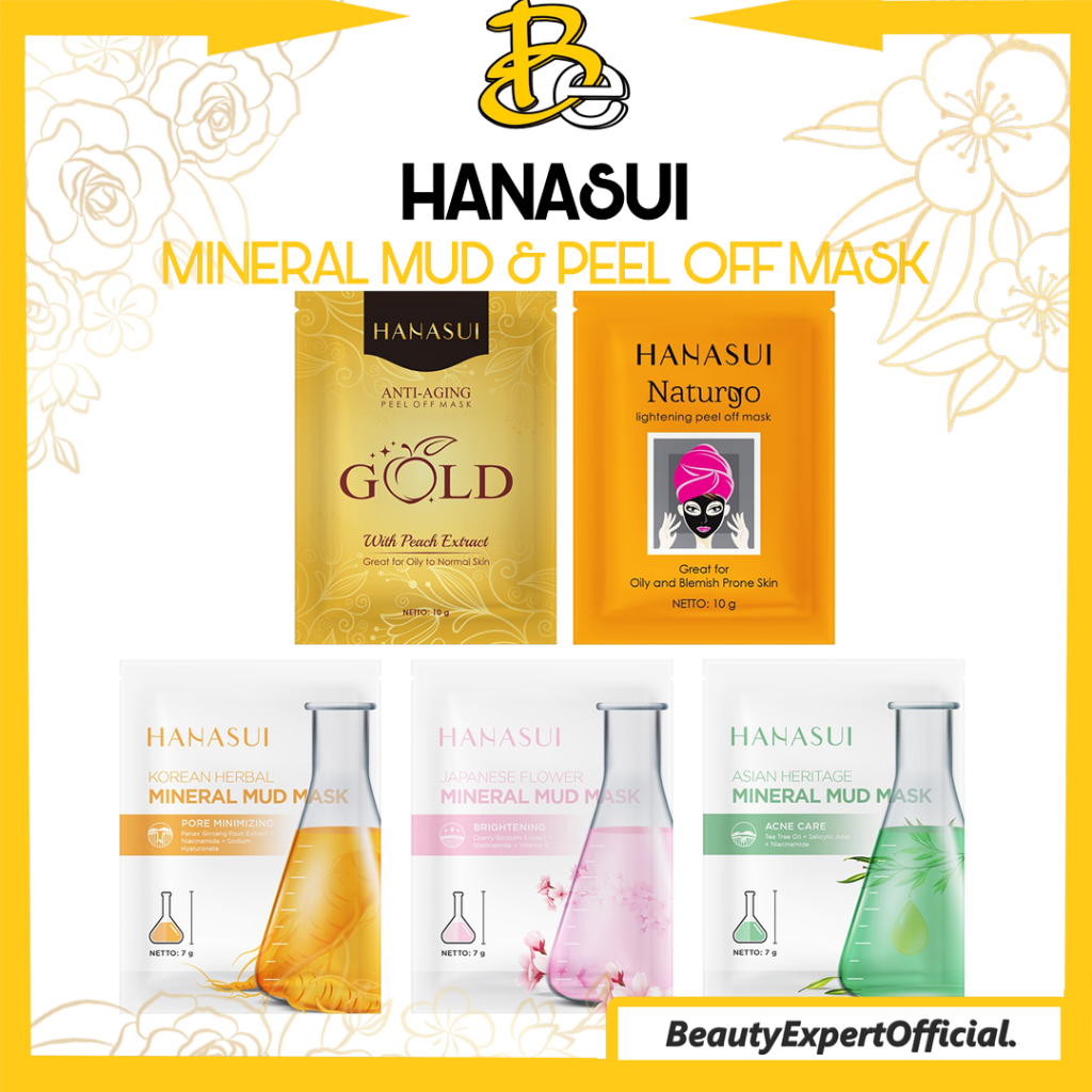 ⭐️ Beauty Expert ⭐️ [BPOM] HANASUI Naturgo Black Peel Off Mask Gold Anti Aging - HANASUI Mineral Mud Mask