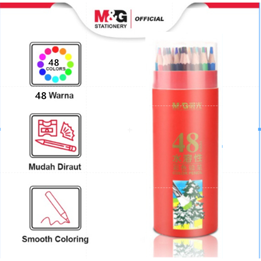 

M&G Pensil Warna Water Color Pencil Pensil Cat Air dapat blend dengan air 48 Warna
