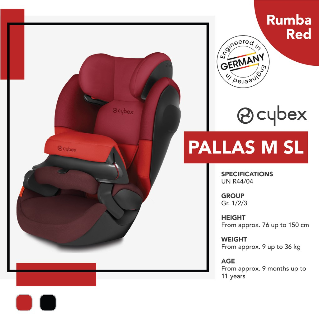 Cybex Carseat Pallas M SL Pure Black &amp; Red - Tempat Duduk Anak Mobil