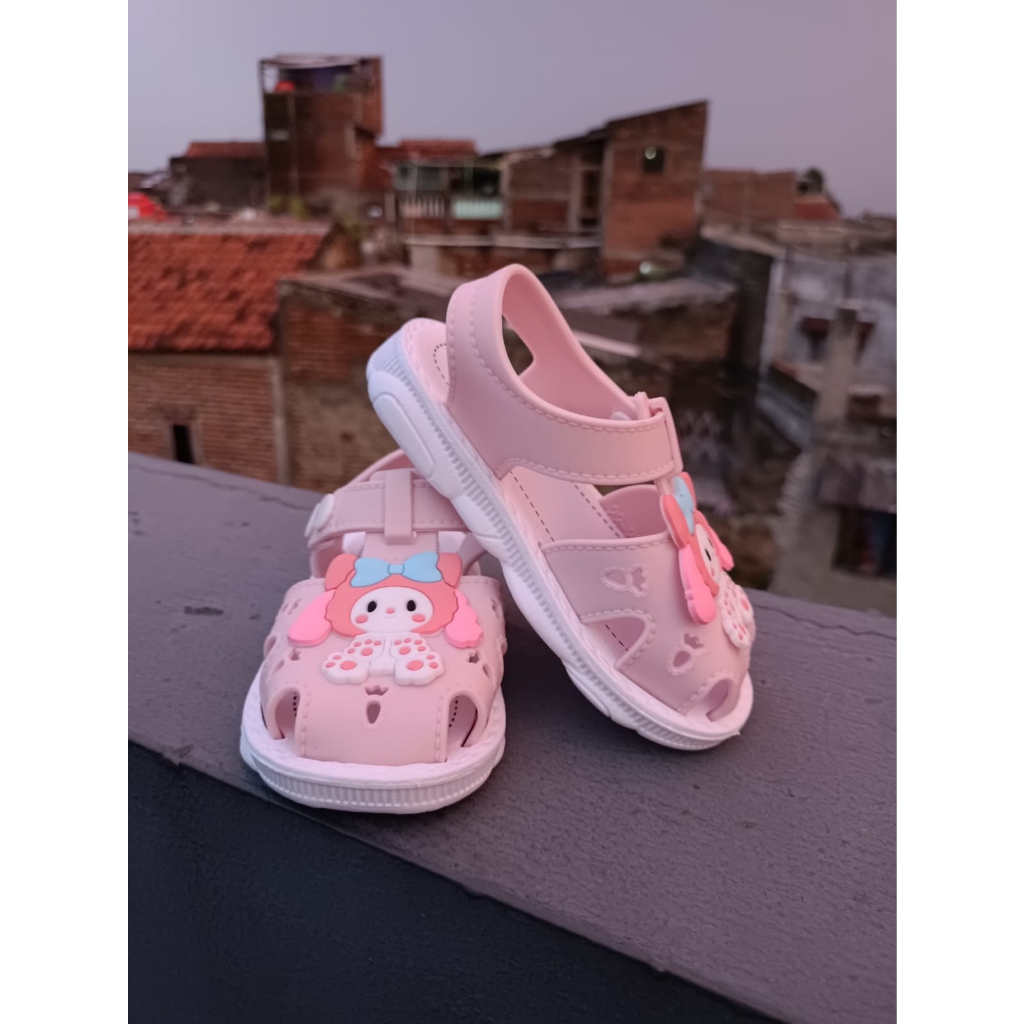 Sepatu bayi perempuan viral motif my melody lucu korea style impor 2588-A1/ 21-25 sandal anak peremmpuan bahan karet import terlaris