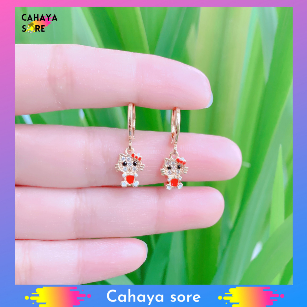 Anting Xuping Gold Anting Anak Model Clip Permata Hellokitty AA11