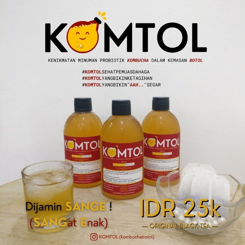 

Minuman Sehat/Minuman Kombucha KOMTOL (Kombucha Botol)-Original Black Tea 250ml