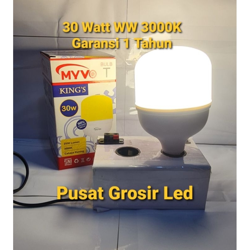 Lampu Led MYVO KING'S 30 Watt 30W Cahaya Putih 6500K &amp; CAHAYA KUNING 3000K Garansi 1 Tahun