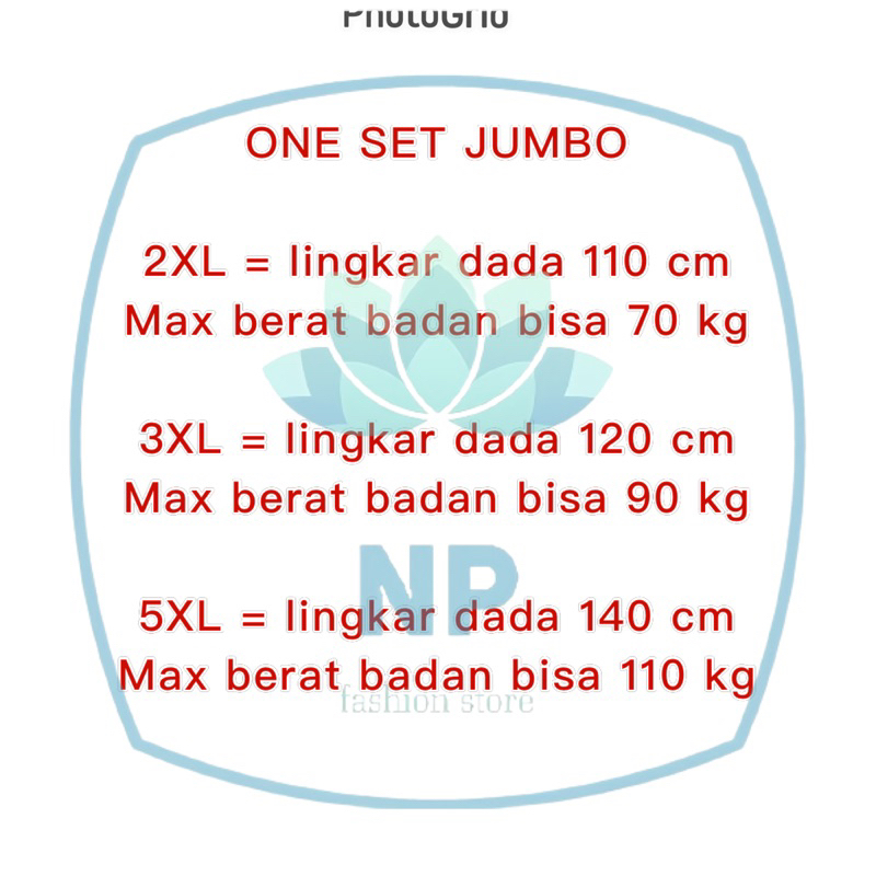 setelan wanita jumbo ld 110cm-120cm-140cm /one set jumbo