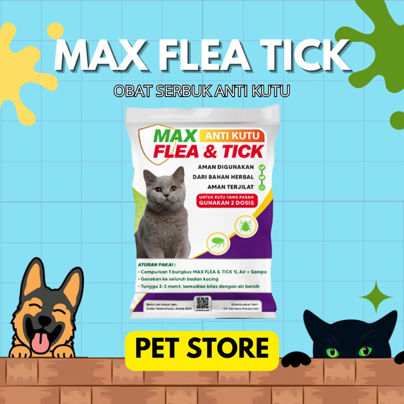 Obat Anti Kutu Kucing Bubuk MAX FLEA &amp; TICK