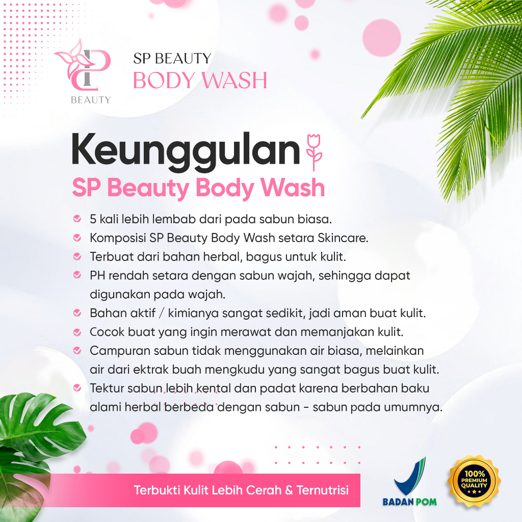 Sp Beauty Body Wash sabun cair herbal 1000ml Extra sakura vitamin C. A &amp; Collagen. - Sabun mandi cair pemutih badan sabun cair pemutih .sabun cair herbal sakura 1000ml