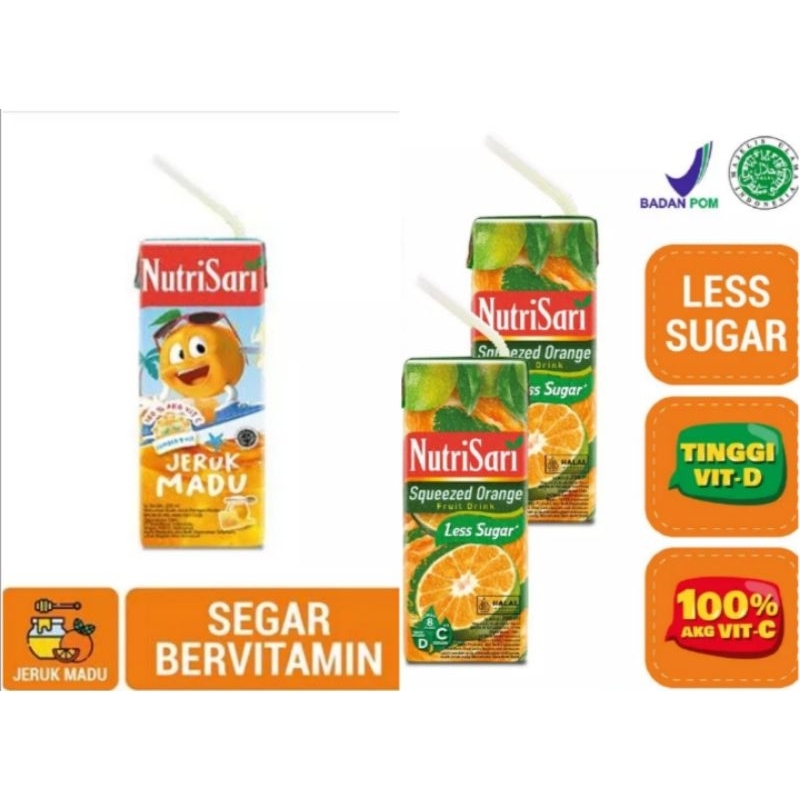 

Nutrisari Ready To Drink (RTD) 200ml Minuman Jeruk Vitamin C