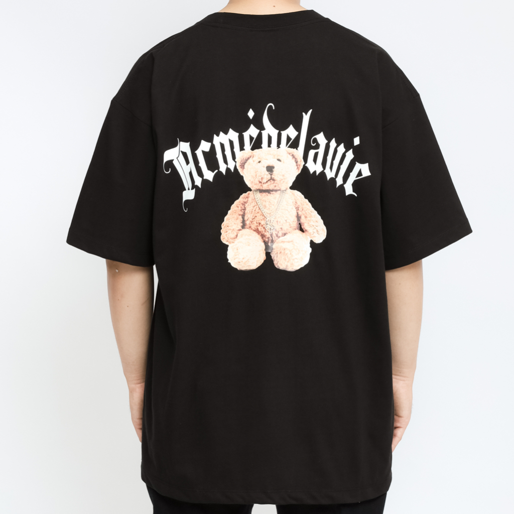 ADLV. Gold Chain Bear Doll Black Tee