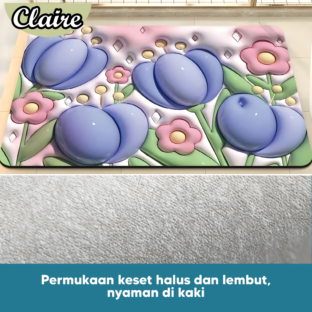 Keset Diatomite Persegi Panjang / Keset Motif