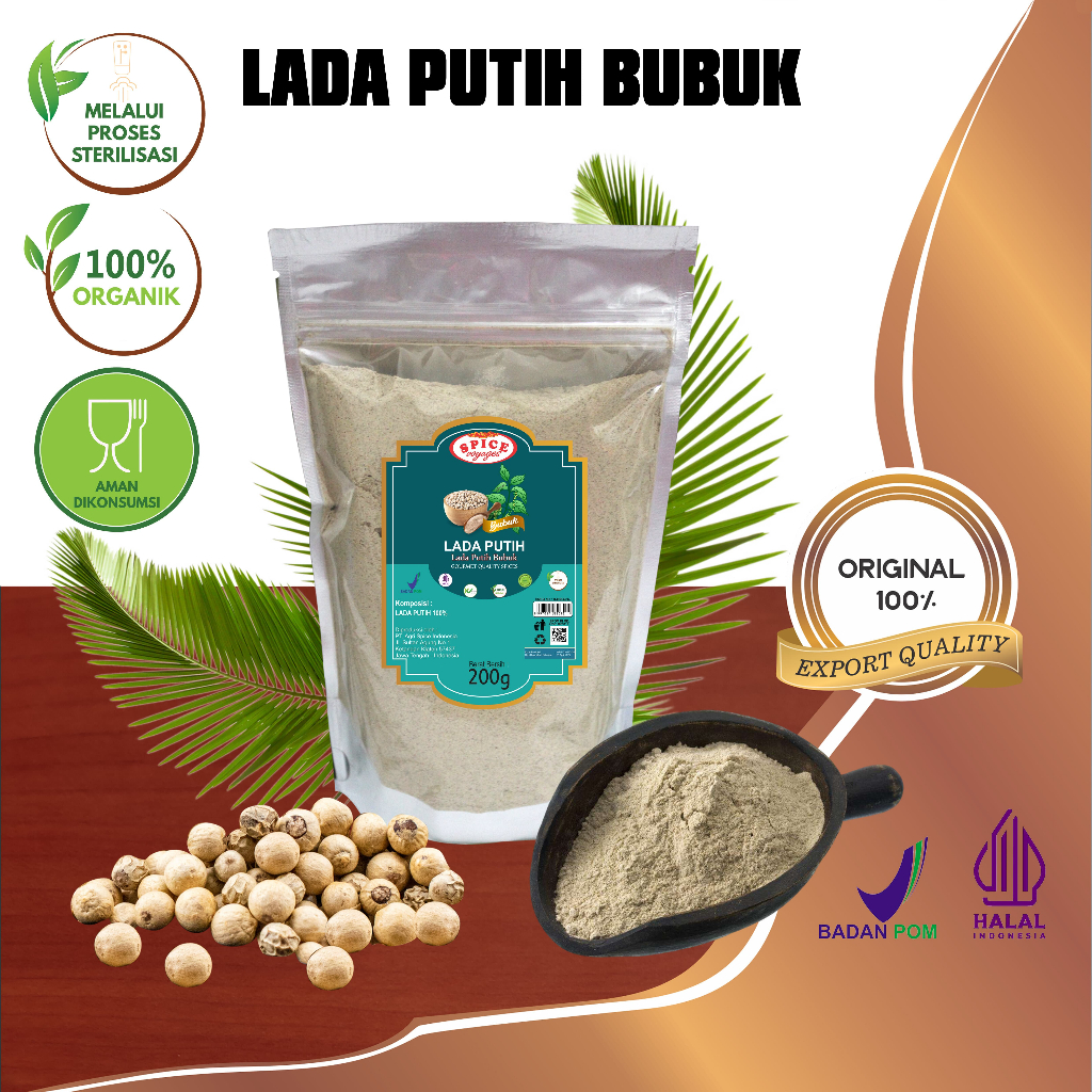 

Spice Voyages Ground White Pepper (200gr) /Lada Putih Bubuk (200gr)