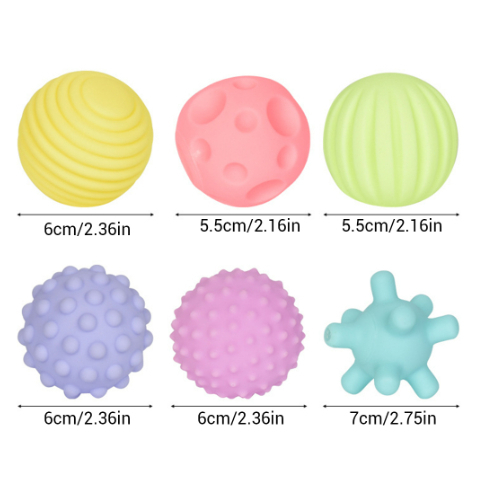 6pcs Bayi Sensory Mainan Pelatihan Touch Handball Anak-anak Yang Baru Lahir Multifungsi Soft Ball Set