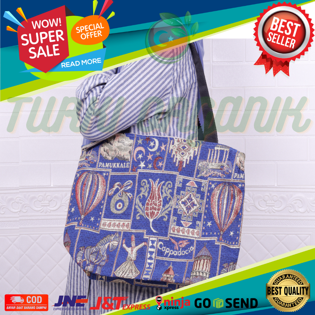 TOTE BAG ASLI 100% TURKI | TAS TOOTBAG ORIGINAL FROM TURKI CAPPADOCIA TAS TOTEBAG BAHAN PERMADANI BORDIR TURKI