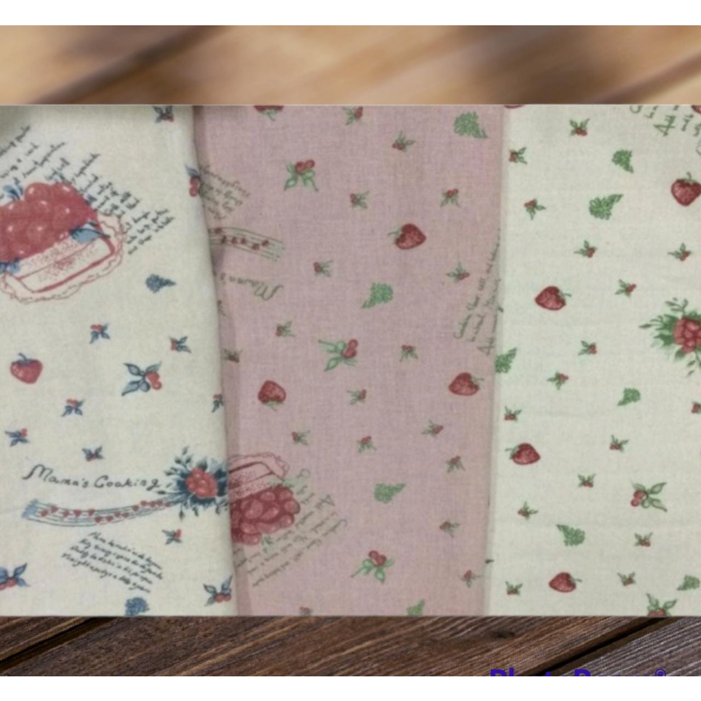 kain  linen motif shabby dan strawberry  dengan berbagai warna,cocok buat sarung bantal,taplak meja,
