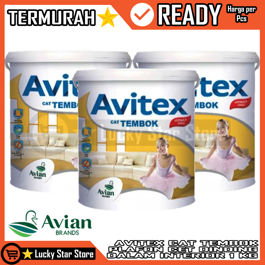 CAT TEMBOK PLAFON GYPSUM AVITEX INTERIOR 1KG AVIAN KAMAR RUMAH PLAPON PELAFON GIPSUN GYPSUN 1 KG CAT