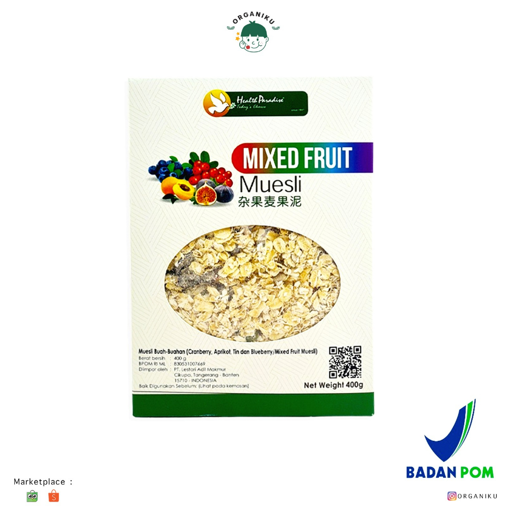 Health Paradise Organic Muesli Mixed Fruit 400gr