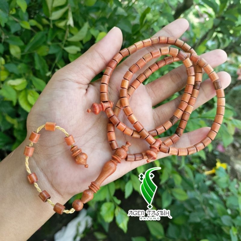 Tasbih muslim Kayu Agatis Tabung size 5mm Asli Original