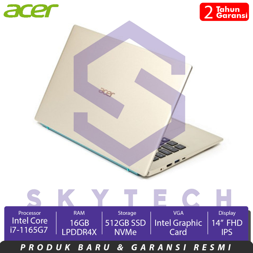 LAPTOP ACER SWIFT 3X SF314 510G 7043  I7 1165G7 16GB SSD 512GB IRIS XE MAX WINDOWS 10 + OHS SILVER