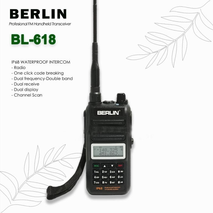 Berlin Walkie Talkie BL-618 HT IP68 FM Transceiver