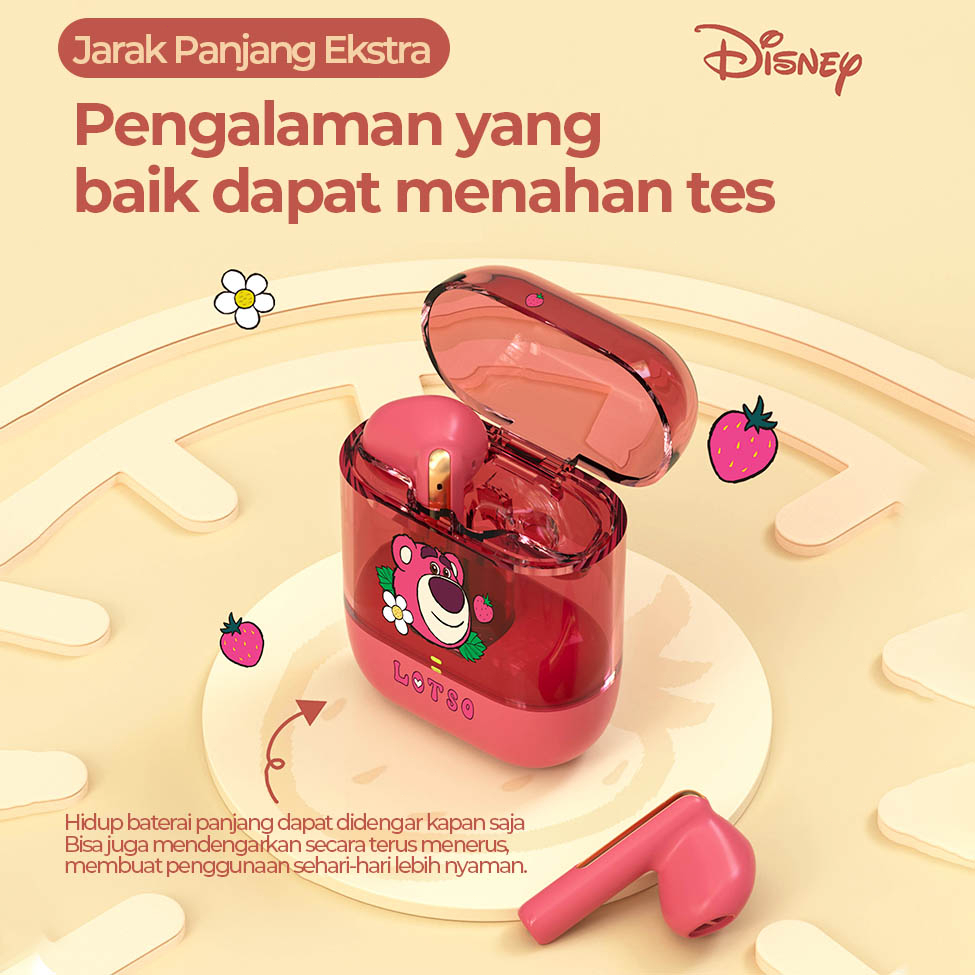 【Ready Stok】100% Original TWS Disney TZW1 Wireless Earphone Bluetooth 5.3 Headset Lotso in-Ear Peredam Kebisingan Earbuds For Android iPhone