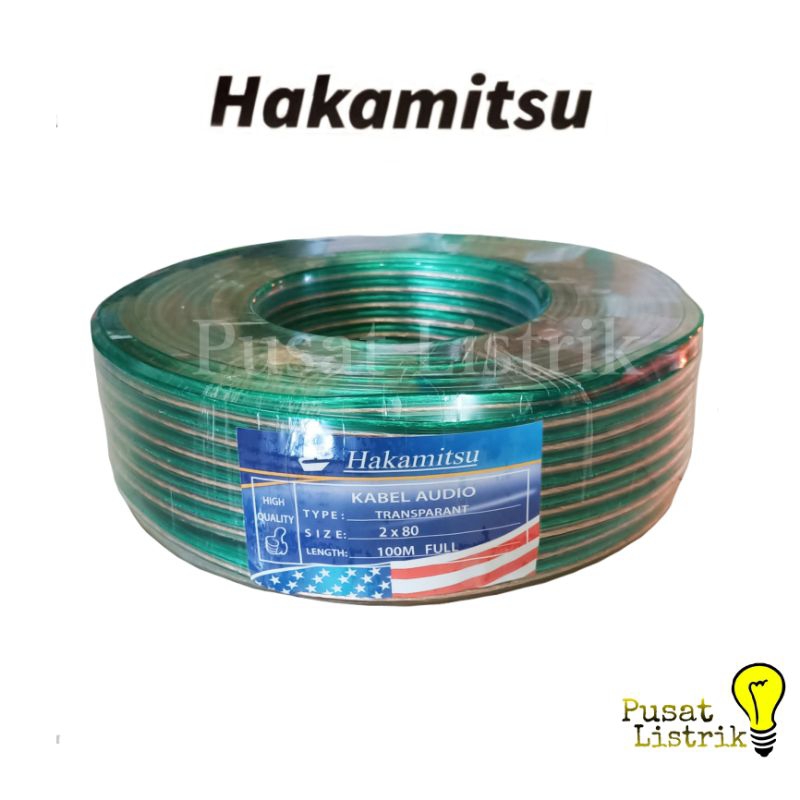 Kabel Listrik Transparan 2x80 100yard Tadacom Kabel Transparan/Hakamitsu Serabut 2x80 100yard
