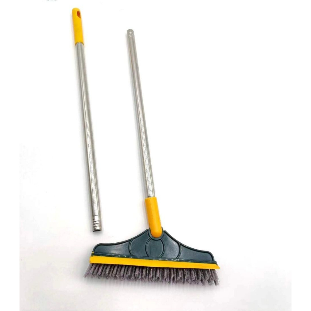 (FO) Sikat Sapu Lancip Pembersih Lantai 2 IN 1 - Sikat Mutifungsi Gagang Panjang Stainless - Sikat Pembersih Kamar Mandi Praktis Multifungsi