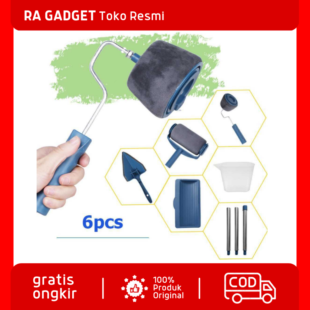 Kuas Cat Tembok Paint Runner Pro Roller Clever Smart Paintbrush / Set Alat Kuas Cat Roll Roler Tembo