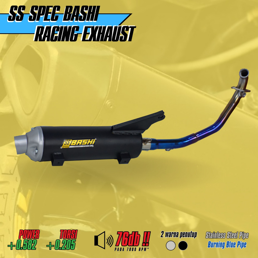 Knalpot standart racing bashi ss spec burning blue