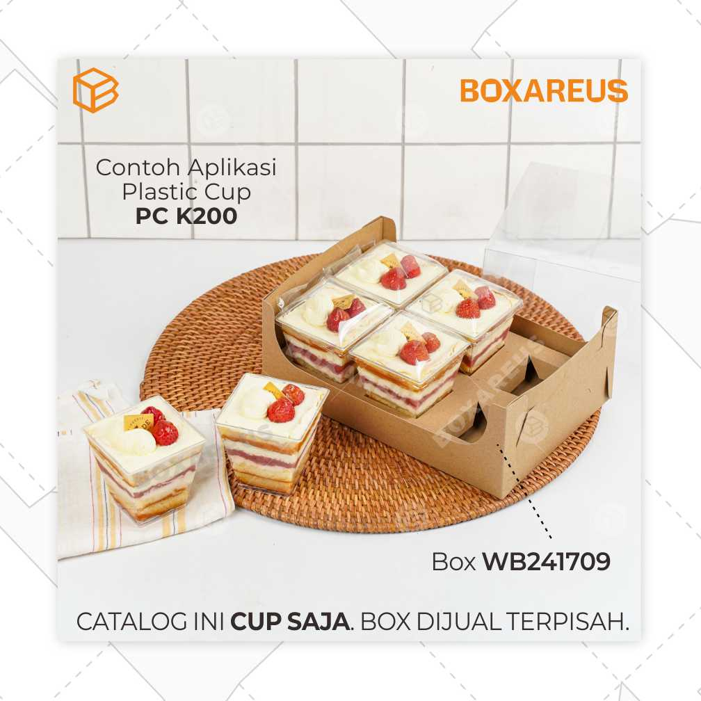 Cup Puding Wadah Agar Jelly Gelas Plastik Dessert Cup Kotak Bulat | PC