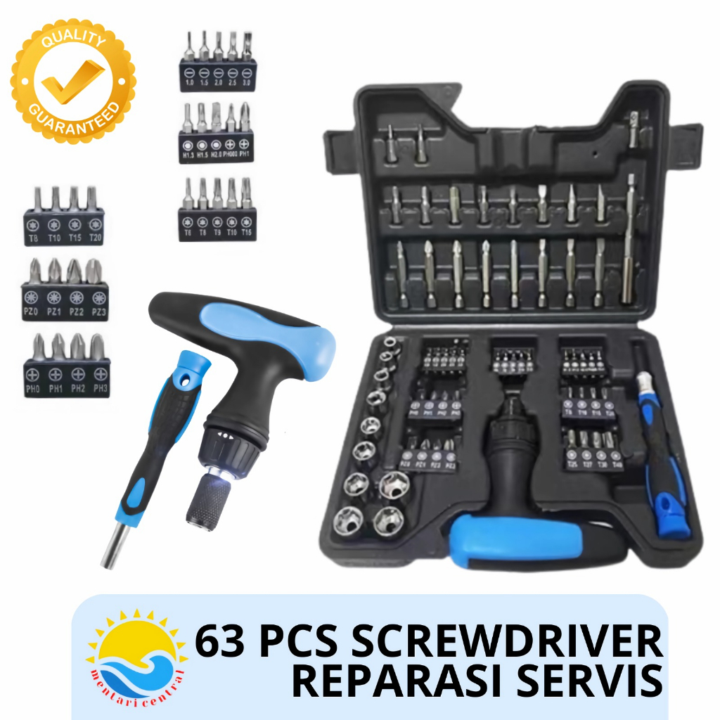 SCREWDRIVERBIT SET 63 PCS MATA OBENG