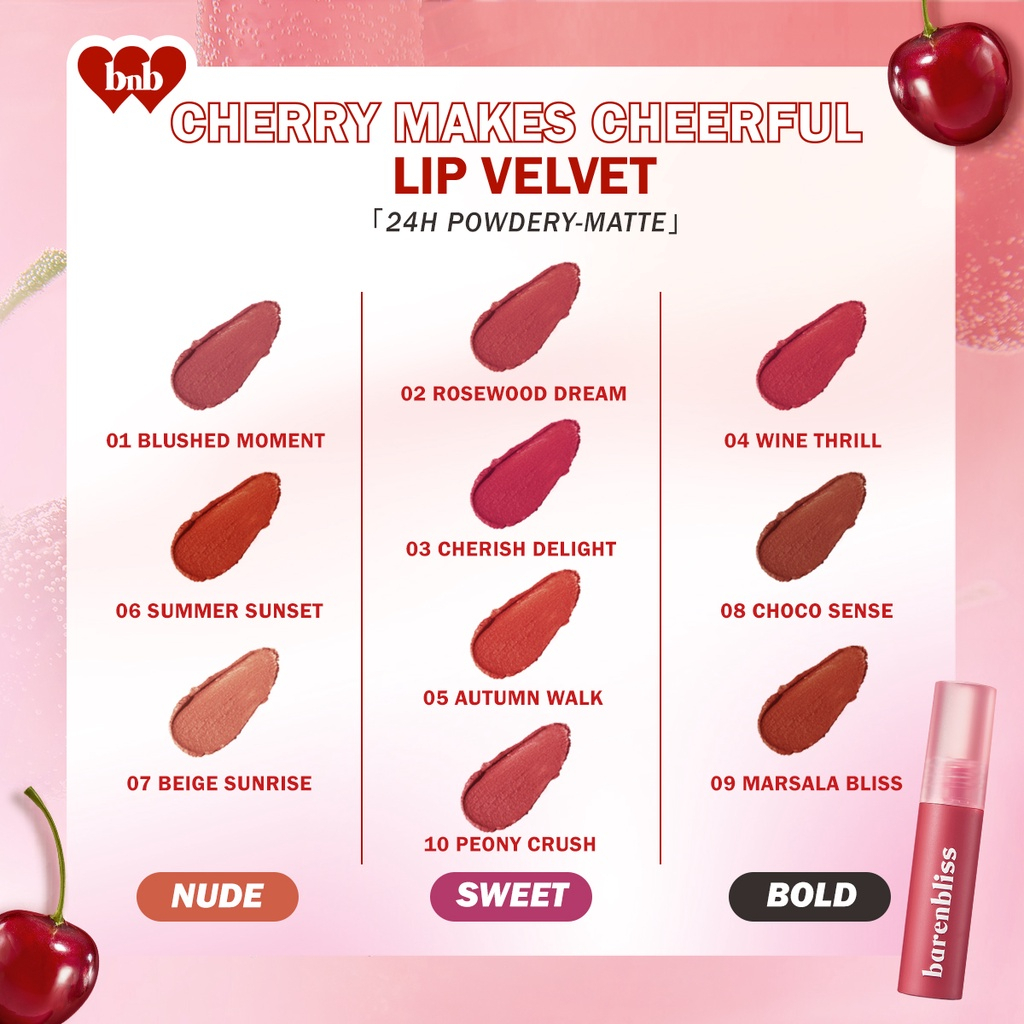 BNB BARENBLISS CHERRY MAKES CHEERFUL LIP VELVET