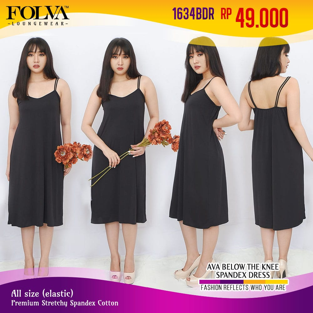 FOLVA dress tanktop baju tidur wanita daster spandex melar all size