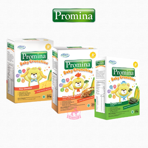 8+ PROMINA BABY CRUNCHIES 20GRAM CHEESE/ RUMPUT LAUT / KRIM AYAM BROKOLI