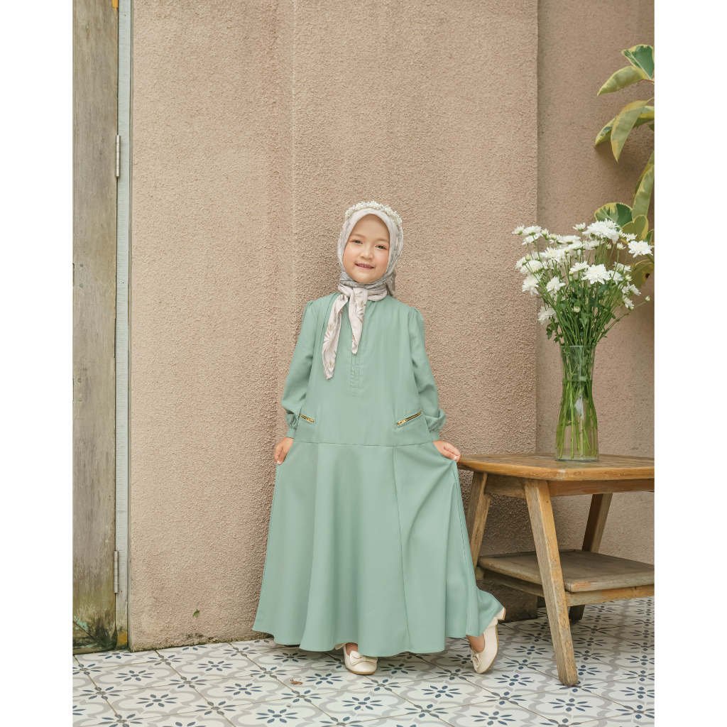 Leya Girl Dress - 3 Warna | Zysku Xena | Gamis Anak Lengan Panjang