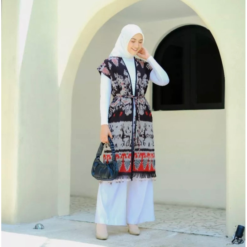 Jehan Outer Etnik Tenun Ikat Fashion_tenun Indonesia / OUTER WANITA / BLAZZER WANITA / TUNIK WANITA 