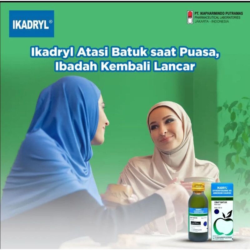 IKADRYL Sirup Batuk Berdahak Rasa Apel Anak dan Dewasa