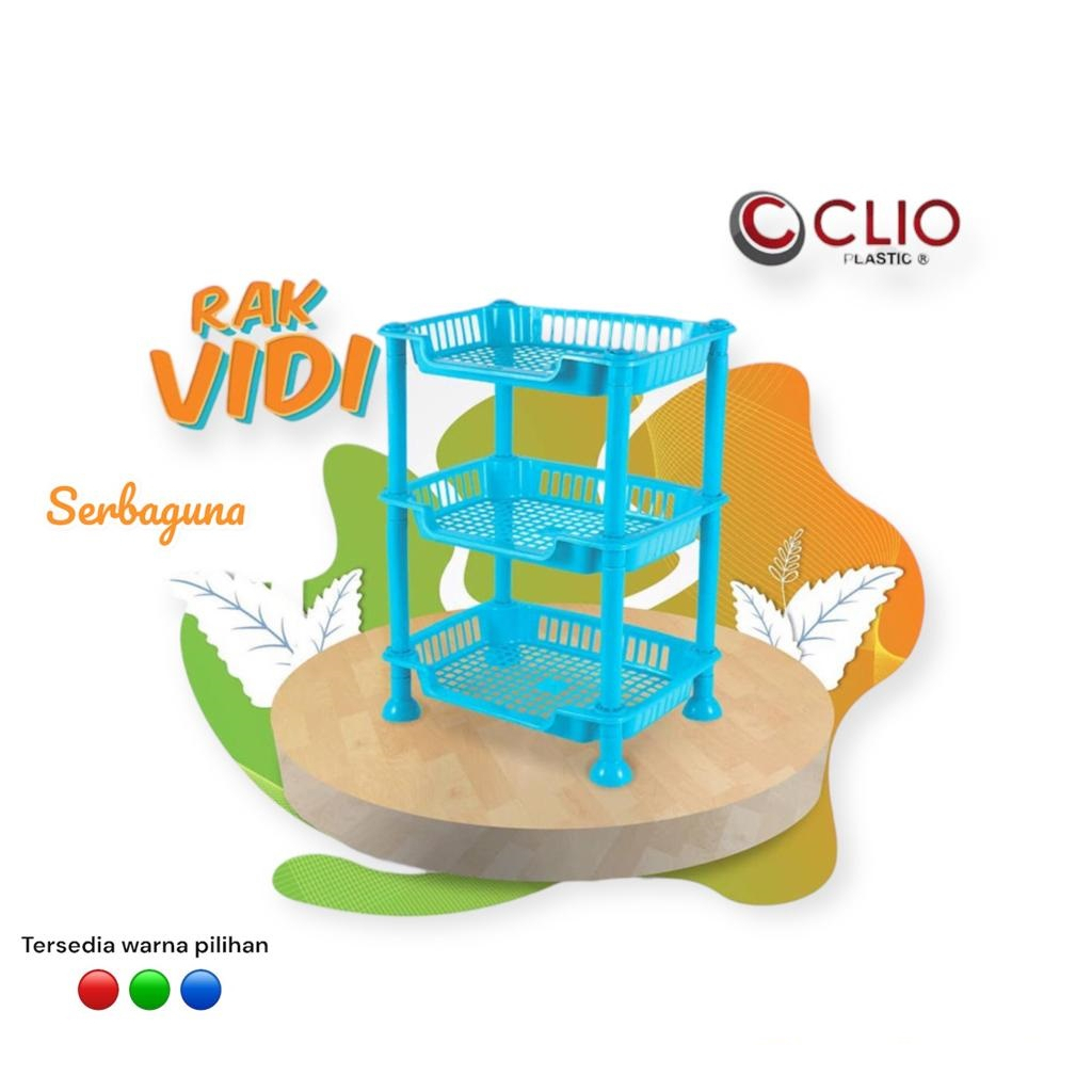 RAK 3 SUSUN MEREK VIDI CLIO PLASTICK - SERBAGUNA - RAK PLASTIK MINI