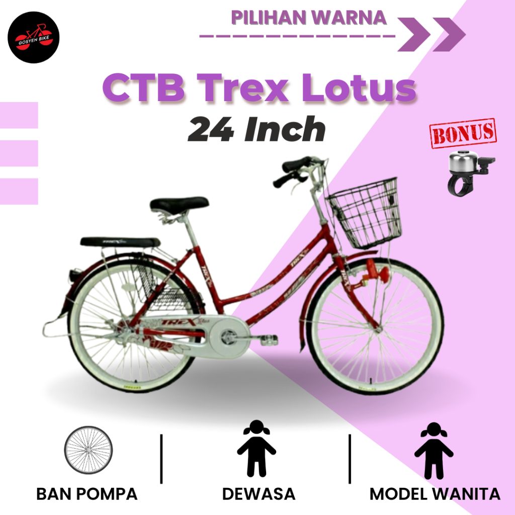 Sepeda Mini CTB Perempuan Trex Lotus 24 Inch