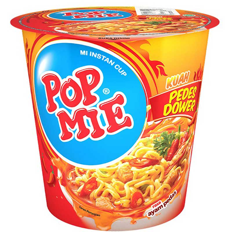 

POP MIE Mi Instan Cup Kuah Pedes Dower Ayam Pedas 75 g