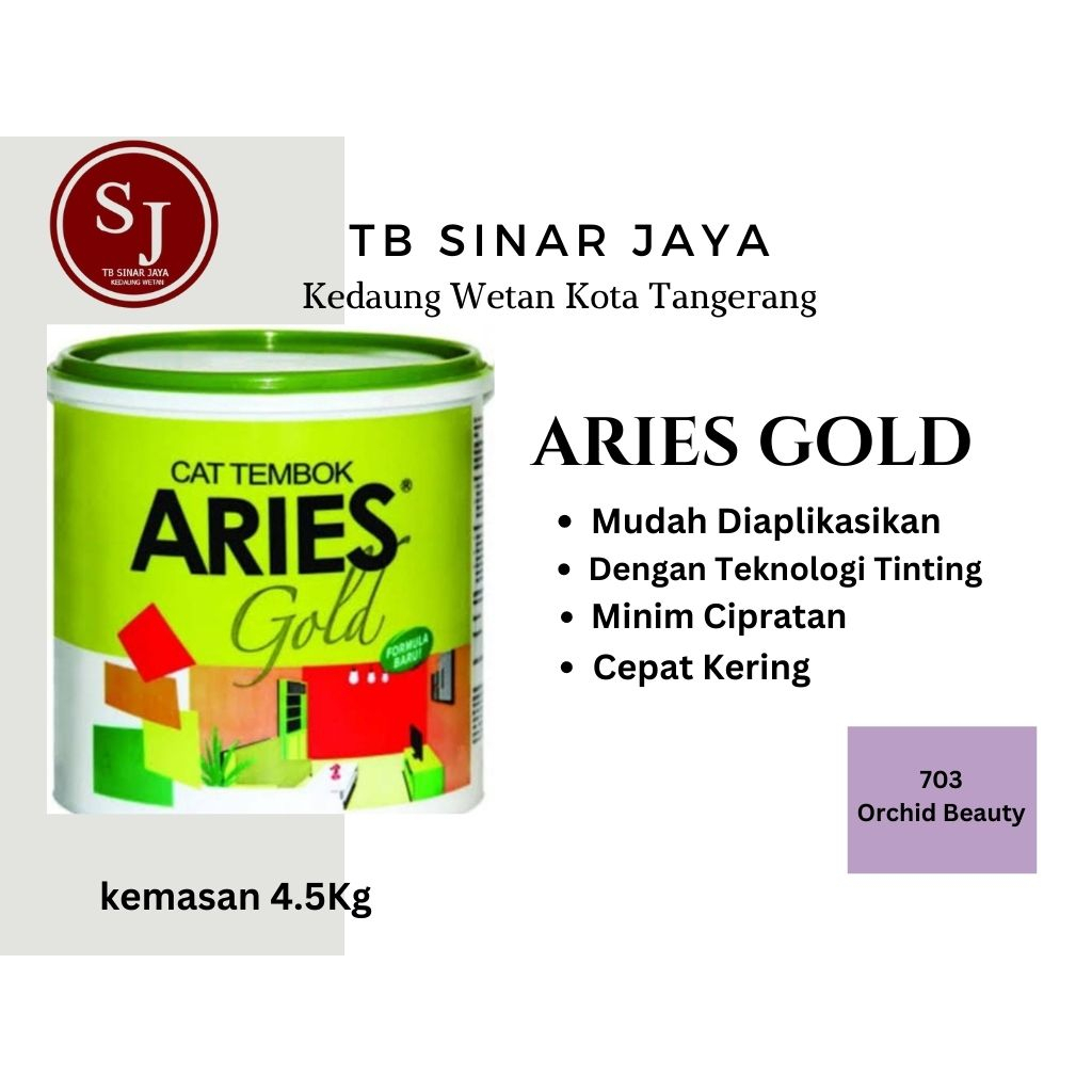 Aries Gold Galon 4.5kg Cat Tembok Dinding Plafon Interior - 703 Orchid Beauty