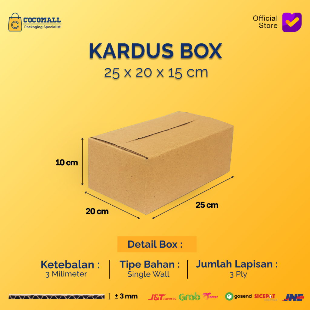 

Kardus Karton Box 25x20x10 CM Dus Packing Packaging Polos