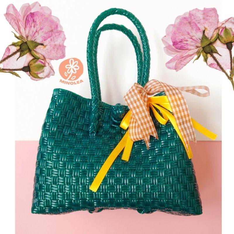 TAS ANYAMAN JALI PREMIUM PETTY S HIJAU BOTOL