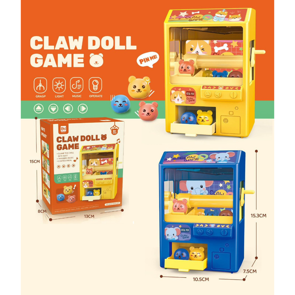 Mainan Anak CLAW DOLL GAME Mainan Mesin Cakar Mini Manual Claw Game